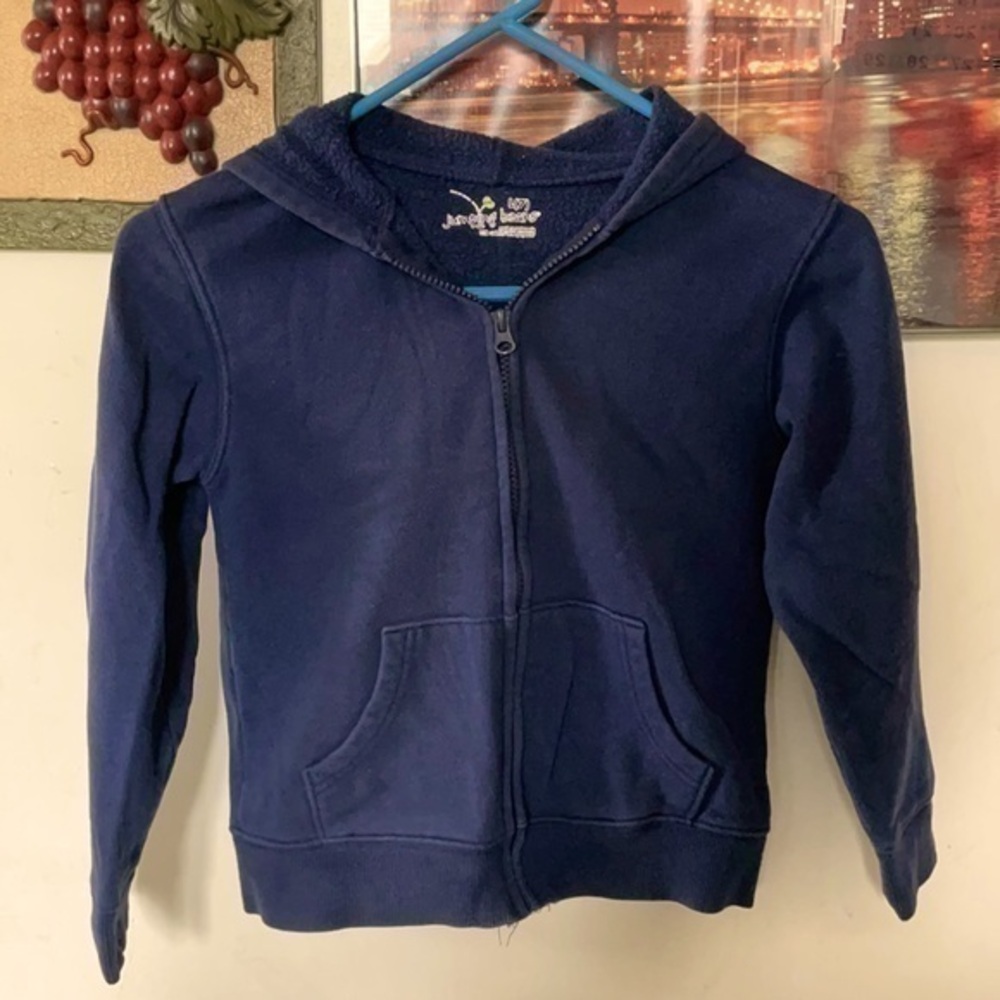 Hoddie jacket zipper front size 7 navy